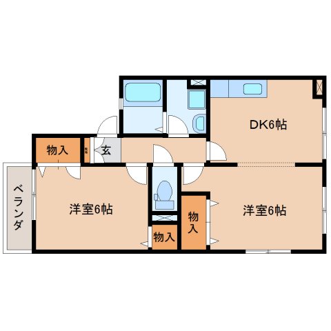 静岡市駿河区宮竹のアパートの間取り