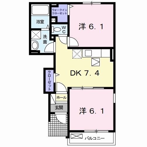 京都郡みやこ町国作のアパートの間取り