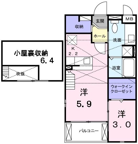 【広島市安佐南区祇園のアパートの間取り】