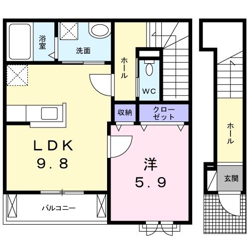 橿原市縄手町のアパートの間取り