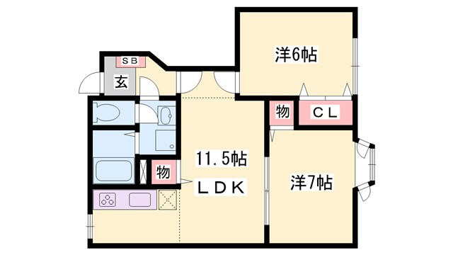 クレストヨコセキIIの間取り