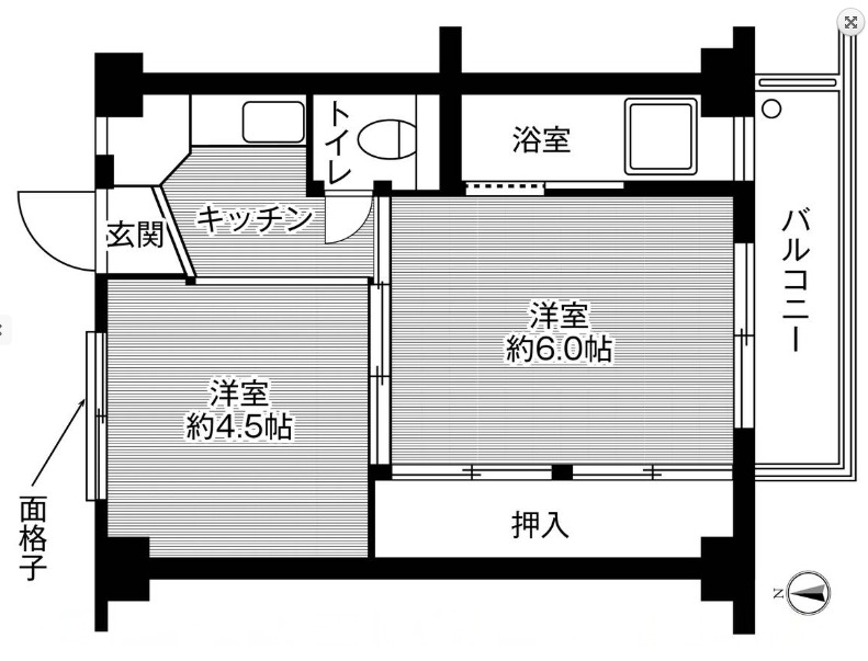 ビレッジハウス宝地2号棟の間取り