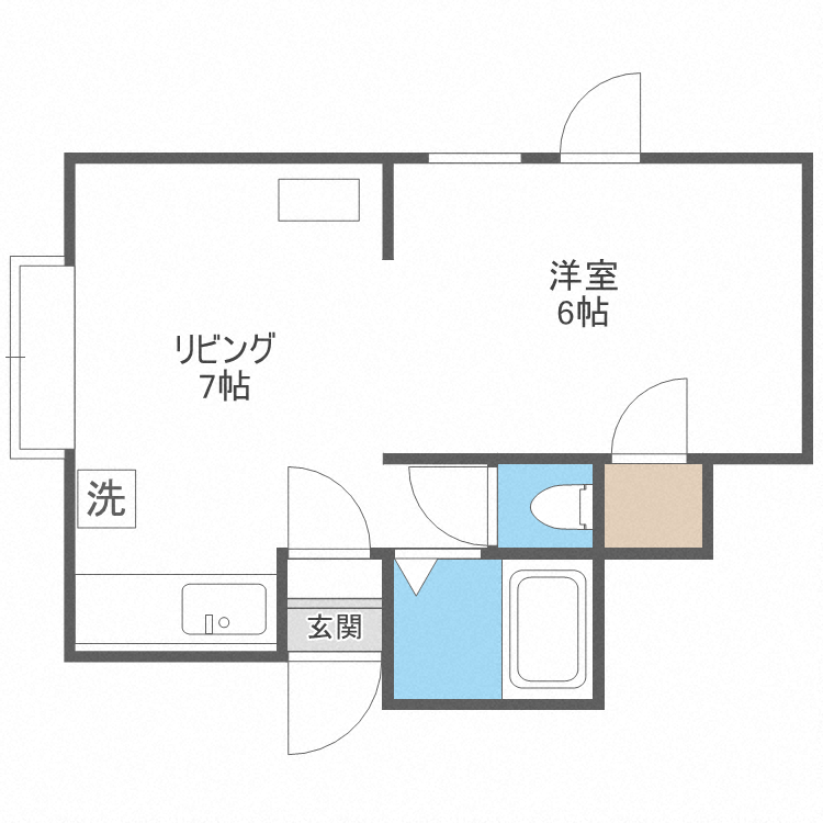 札幌市東区本町二条のアパートの間取り