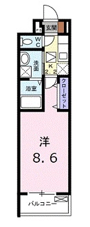 広島市安佐北区亀山のアパートの間取り