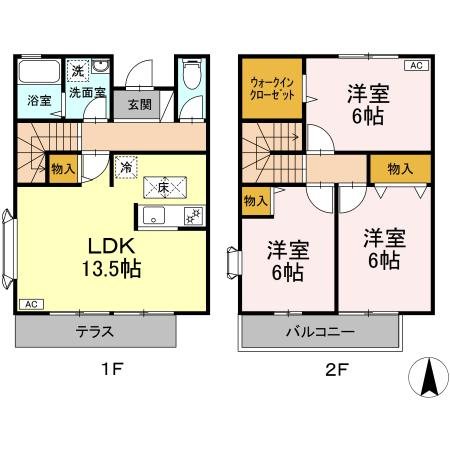 【国分寺市新町のアパートの間取り】