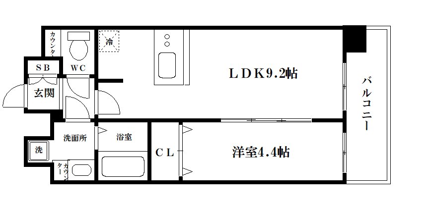 大阪市東成区中道のマンションの間取り