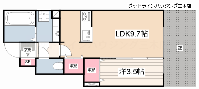 トレーフル　緑が丘の間取り