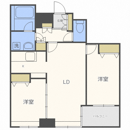 札幌市中央区南三条東のマンションの間取り