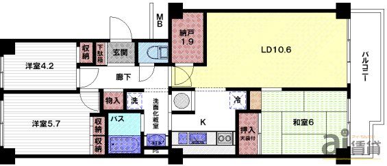 和光市本町のマンションの間取り