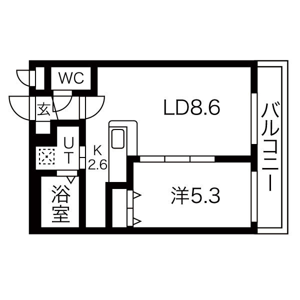 札幌市西区琴似二条のマンションの間取り