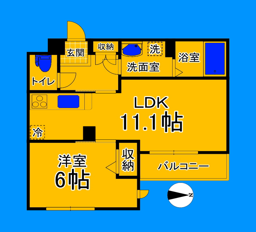 大阪市住吉区住吉のマンションの間取り