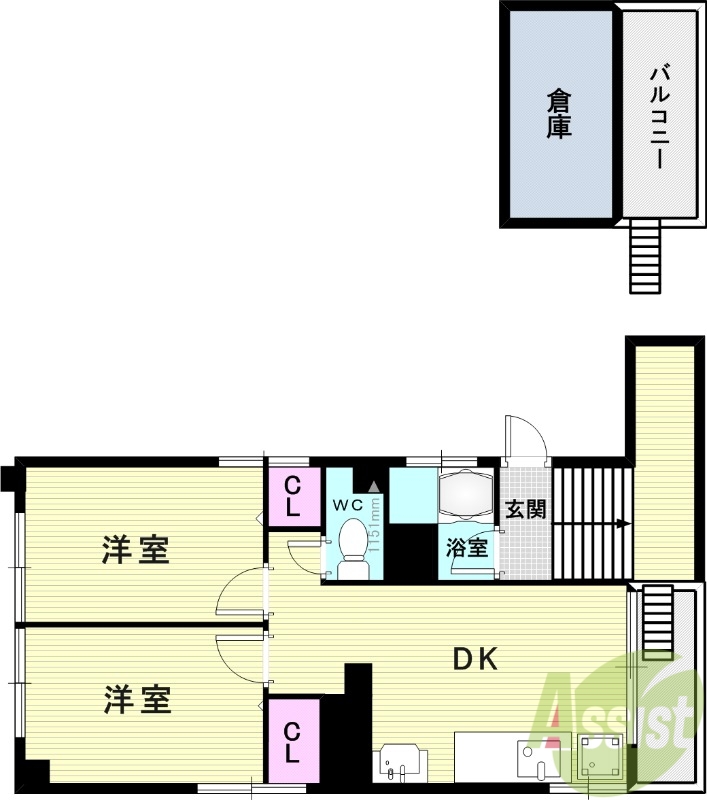 大開小前ビルの間取り