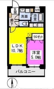 福岡市西区姪浜駅南のマンションの間取り