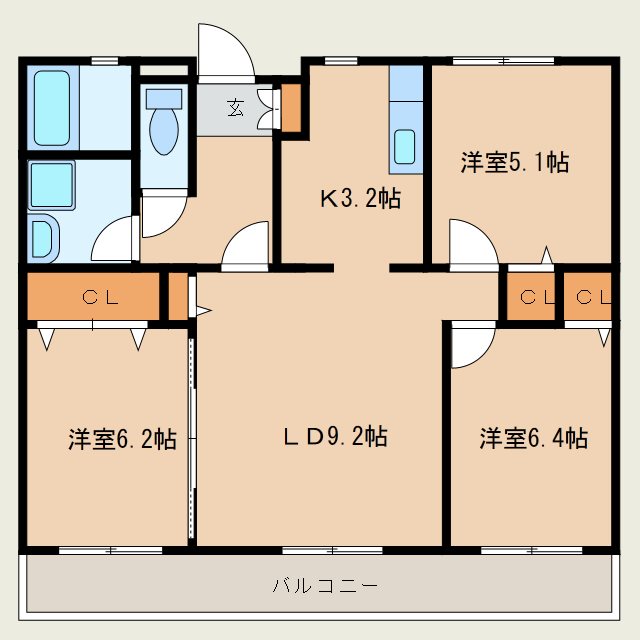 マルシェ牛久の間取り