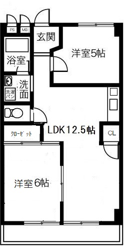 ハイツ北出 Ｂ棟の間取り