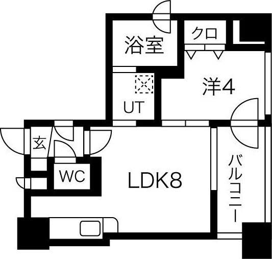 札幌市北区北三十九条西のマンションの間取り