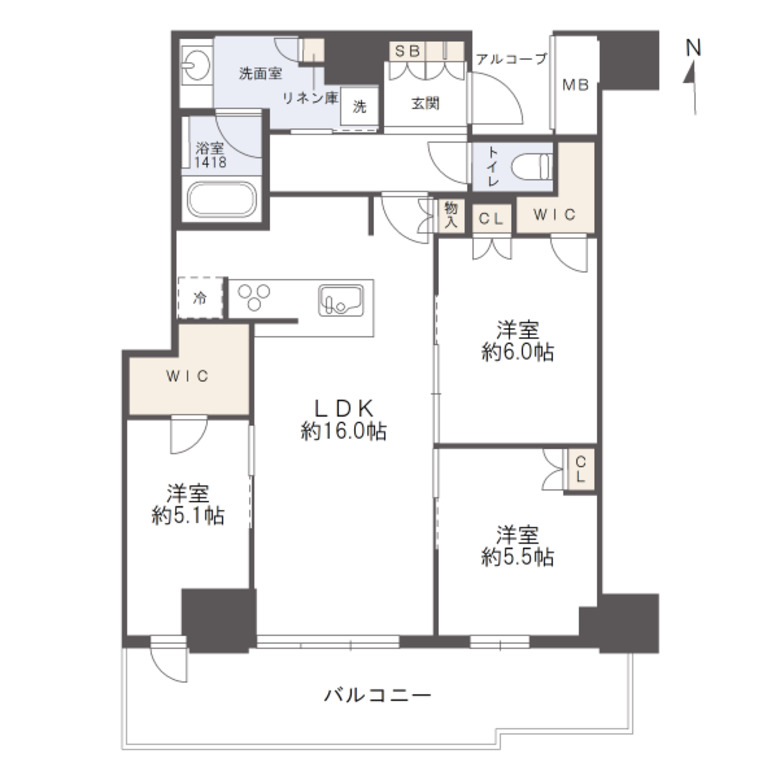 シエリアタワー大阪堀江の間取り