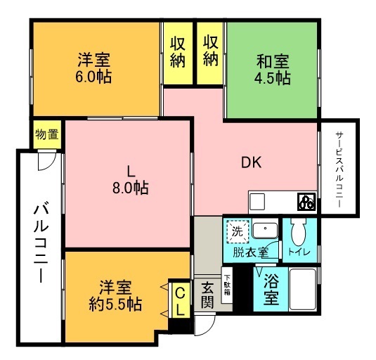 水無瀬青葉ハイツ2号棟の間取り