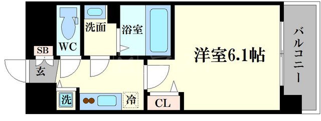 大阪市北区南森町のマンションの間取り