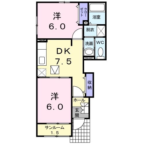 パークサイド　カレート　Ｄの間取り