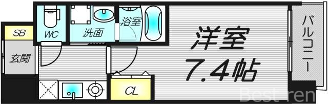 大阪市北区中津のマンションの間取り