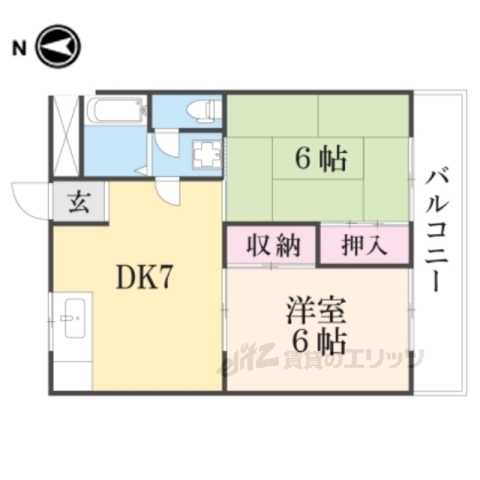 奈良市北永井町のマンションの間取り