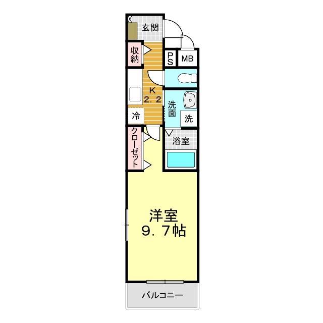 下関市新垢田東町のアパートの間取り