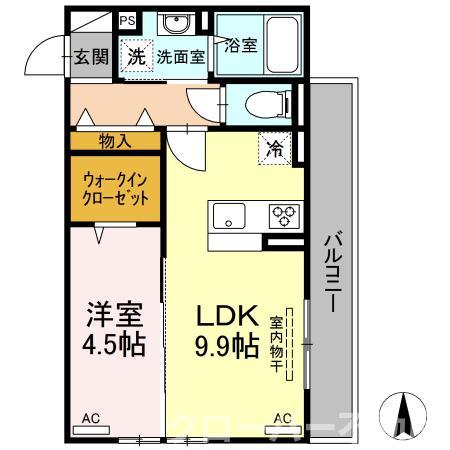 丸亀市中府町のアパートの間取り