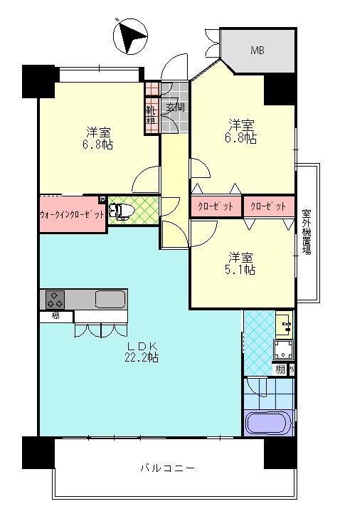 ニューガイア大分駅前Ｎｏ．６３の間取り