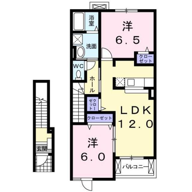 熊本市南区富合町古閑のアパートの間取り