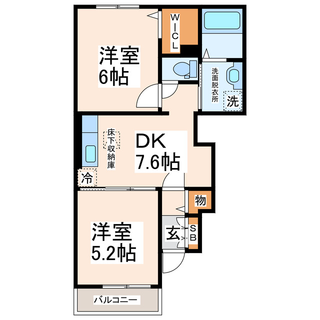 山鹿市南島のアパートの間取り