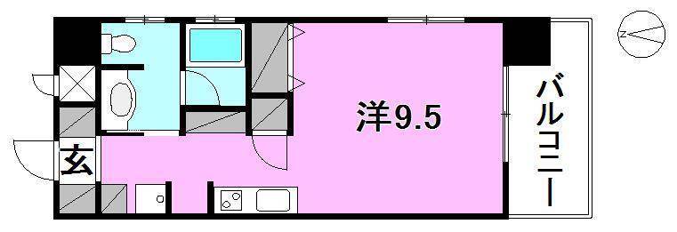 松山市小坂のマンションの間取り