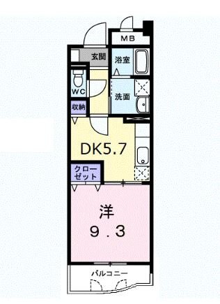 岡山市東区上道北方のマンションの間取り