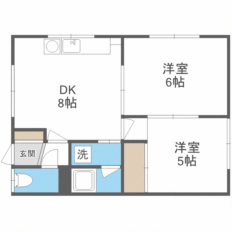 札幌市中央区宮の森三条のアパートの間取り