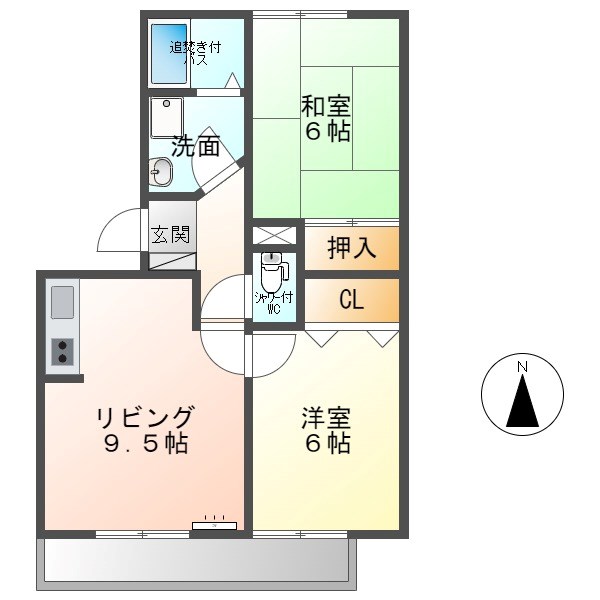 上田市本郷のアパートの間取り