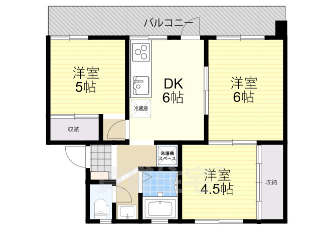 奈良市学園朝日元町のマンションの間取り