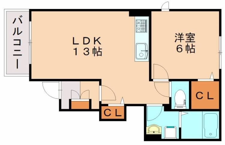 飯塚市潤野のアパートの間取り