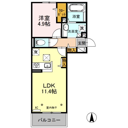 クレール三輪田町の間取り