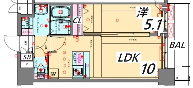 神戸市兵庫区駅南通のマンションの間取り