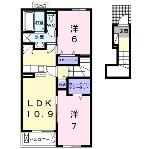 阪南市箱作のアパートの間取り