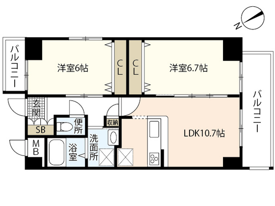 広島市西区新庄町のマンションの間取り