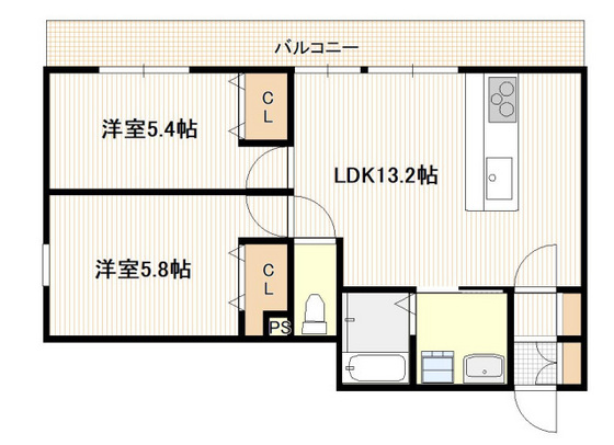 広島市佐伯区屋代のアパートの間取り