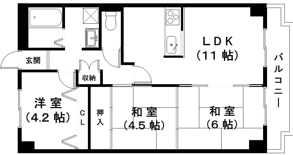 近江八幡市堀上町のマンションの間取り