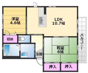 パステルコートAの間取り