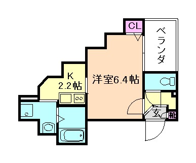 【大阪市西淀川区姫島のアパートの間取り】