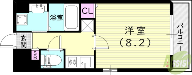 尼崎市神田南通のマンションの間取り