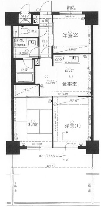 練馬区桜台のマンションの間取り