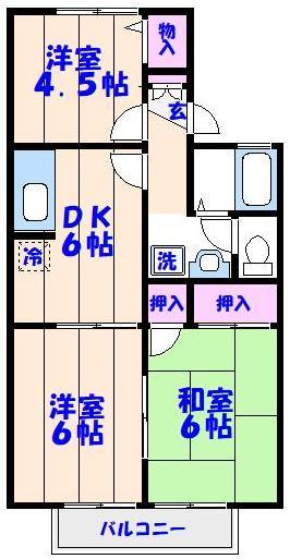 カサヴェールＡｓａｈｉの間取り