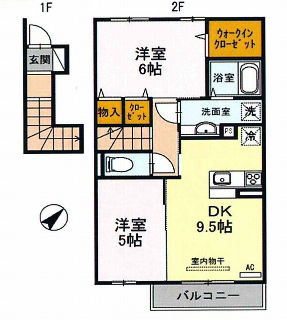 高砂市梅井のアパートの間取り