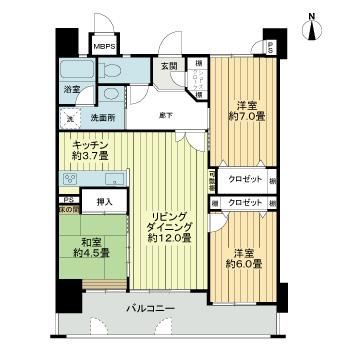 【那覇市楚辺のマンションの間取り】